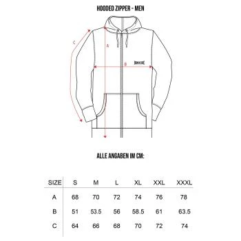 hardcore_hooded_zipper_sizechart