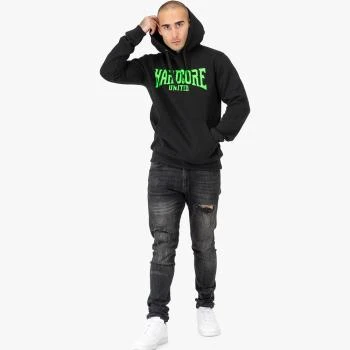 hardcore_united_hoodie_corey_black_front_model_2