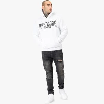 hardcore_united_hoodie_corey_white_front_model_2