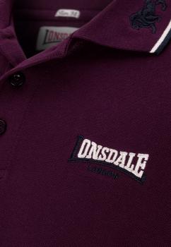 Lonsdale Poloshirt oxblood detail