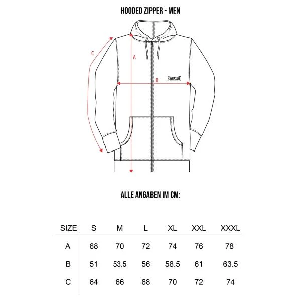 hardcore_hooded_zipper_sizechart