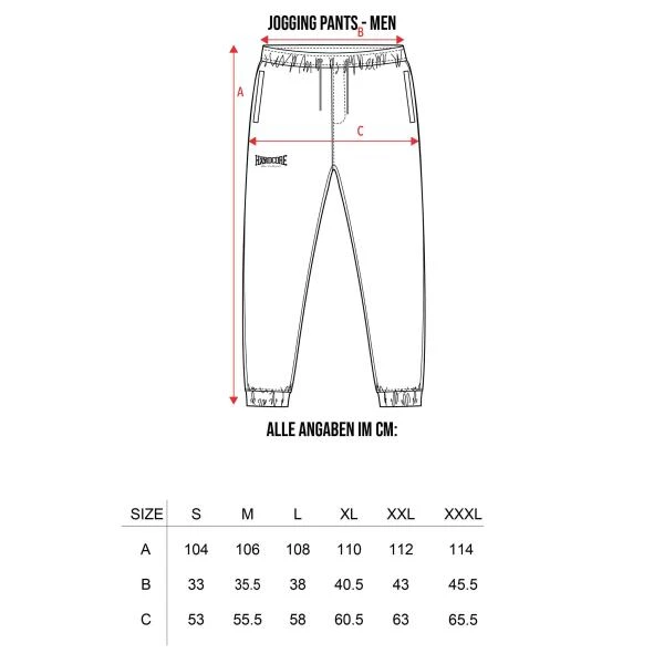 100_procent_hardcore_sizechart_joggingpants