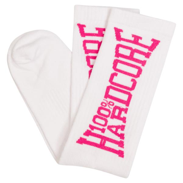 100_procent_hardcore_socks_weiss_pink_logo