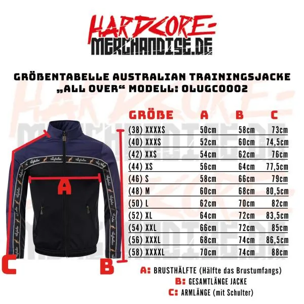 Australian Trainingsjacke "all over no.1" titan-grau / schwarz